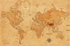 ANCIENT PARCHMENT WORLD MAP Poster